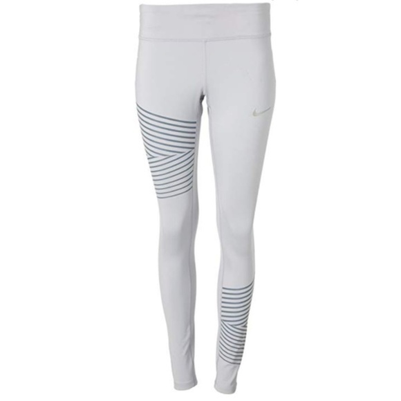 Nike Pants - $80 Nike Leggings XL Running Pants Silver / White